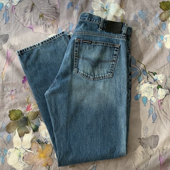 Harley Davidson Men's Jeans 38x34 Blue Medium Wash Biker Denim* - Picture 10 of 12